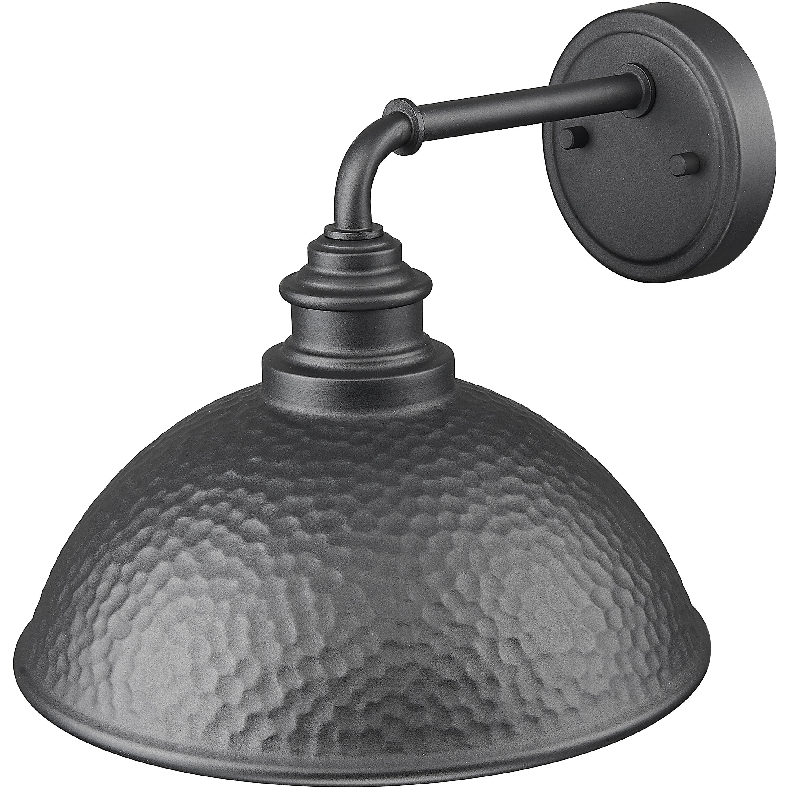 Hammond 1 Light 10.5 inch Hammered Black with Matte Gold Interior Exterior Wall Mount