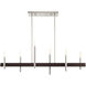 Denmark 6 Light 7 inch Brushed Nickel with Bronze Accents Chandelier Ceiling Light
