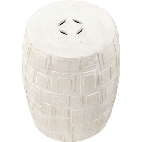 Cambeck 18 inch Off White Glazed Accent Stool