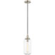 Art Glass 1 Light 5 inch Brushed Nickel Mini Pendant Ceiling Light