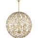 Secret Garden 4 Light 30 inch Contemporary Gold Leaf and Contemporary Gold Orb Chandelier Ceiling Light