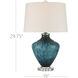 Sapphire 29.75 inch 150 watt Blue and Clear Table Lamp Portable Light