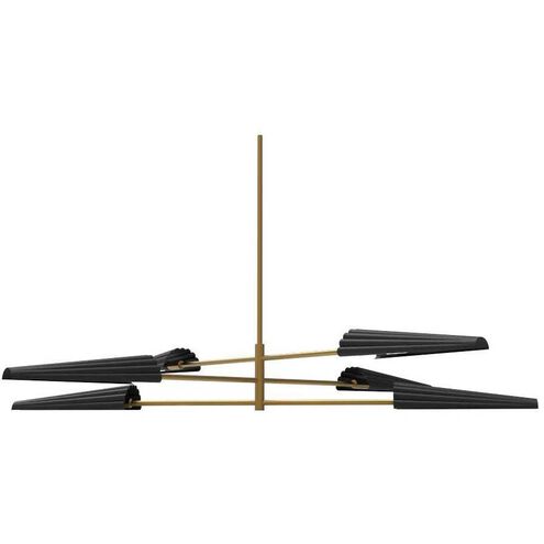 Cassie 6 Light 47.75 inch Aged Brass with Matte Black Chandelier Ceiling Light