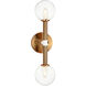 Stellar Wall Sconce Wall Light in Aged Gold Brass and Clear