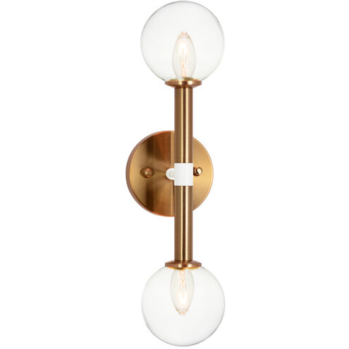 Stellar Wall Sconce Wall Light in Aged Gold Brass and Clear
