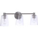 Emilio 3 Light 23 inch Brushed Polished Nickel Vanity Light Wall Light