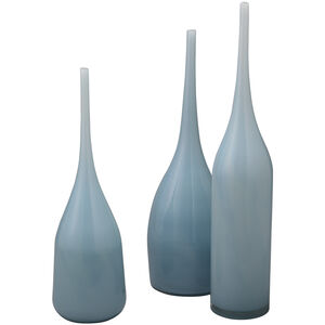 Pixie 21.75 X 5.5 inch Vases in Periwinkle Blue Glass, Set of 3