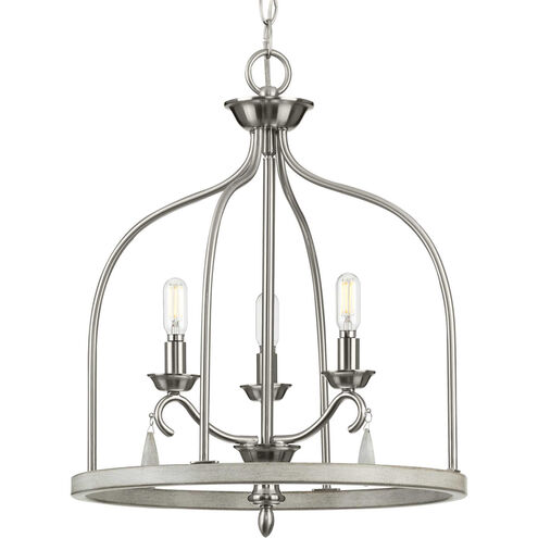 Vinings 3 Light 16 inch Brushed Nickel Foyer Pendant Ceiling Light