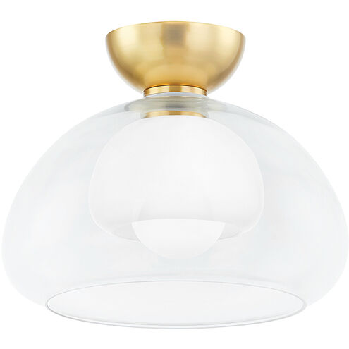 Cortney 1 Light 11.75 inch Aged Brass Semi Flush Ceiling Light