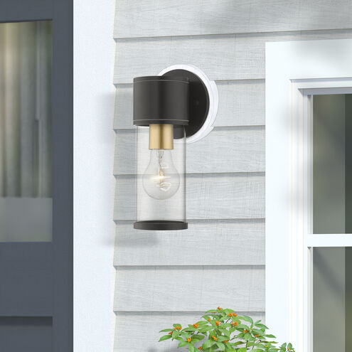 Atlantic 1 Light 4.5 inch Bronze with Antique Gold Finish Accents ADA Outdoor Small ADA Wall Lantern Wall Light