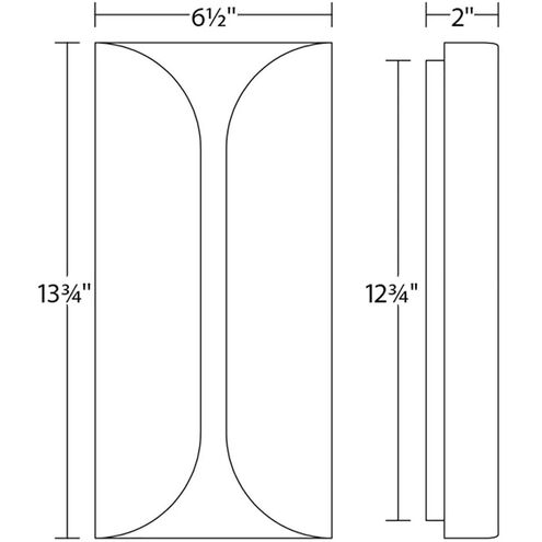 Folds LED 14 inch Textured Gray Indoor-Outdoor Sconce, Inside-Out