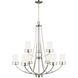 Robie 9 Light 33 inch Brushed Nickel Chandelier Ceiling Light