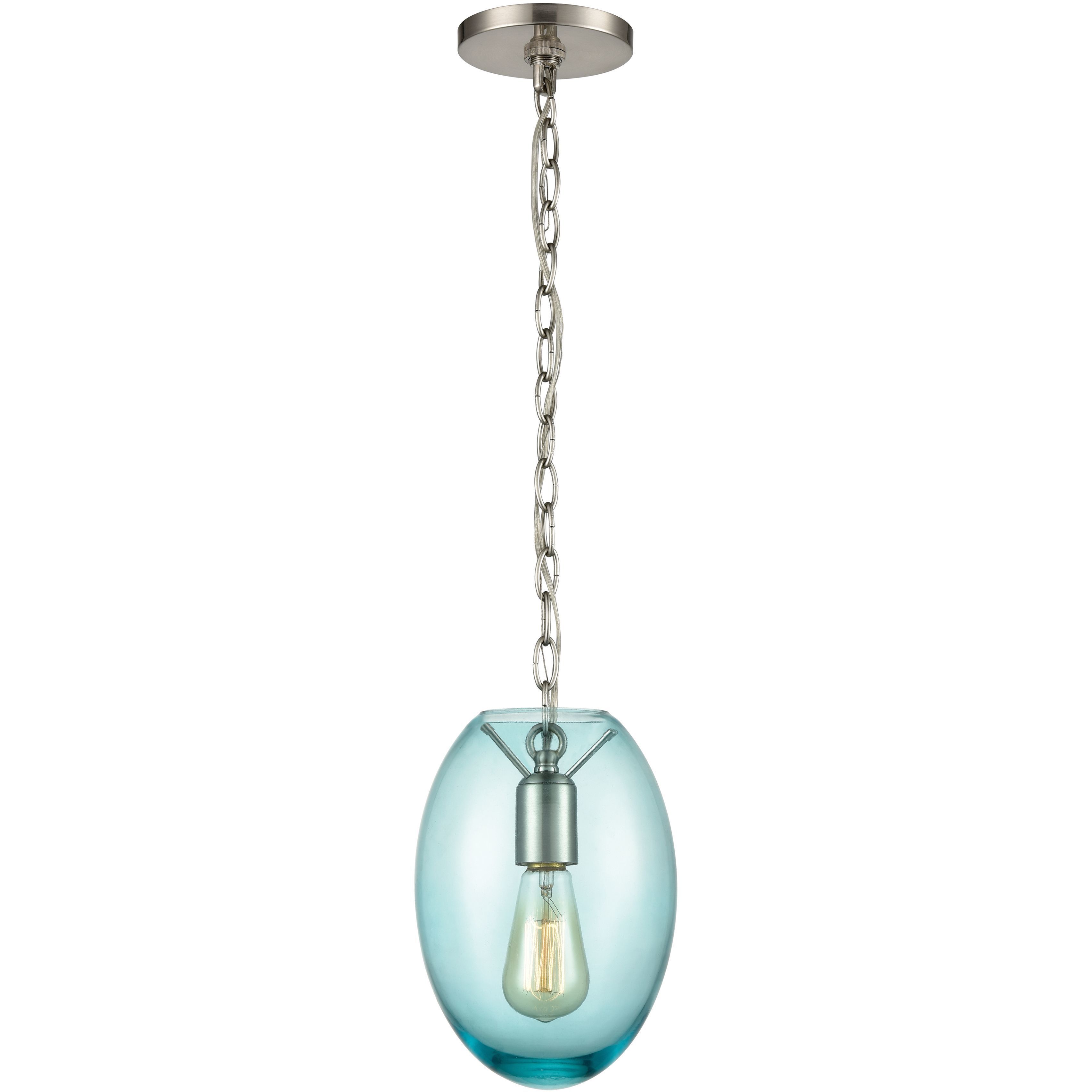Ellipsa 1 Light 7 inch Satin Nickel Mini Pendant Ceiling Light