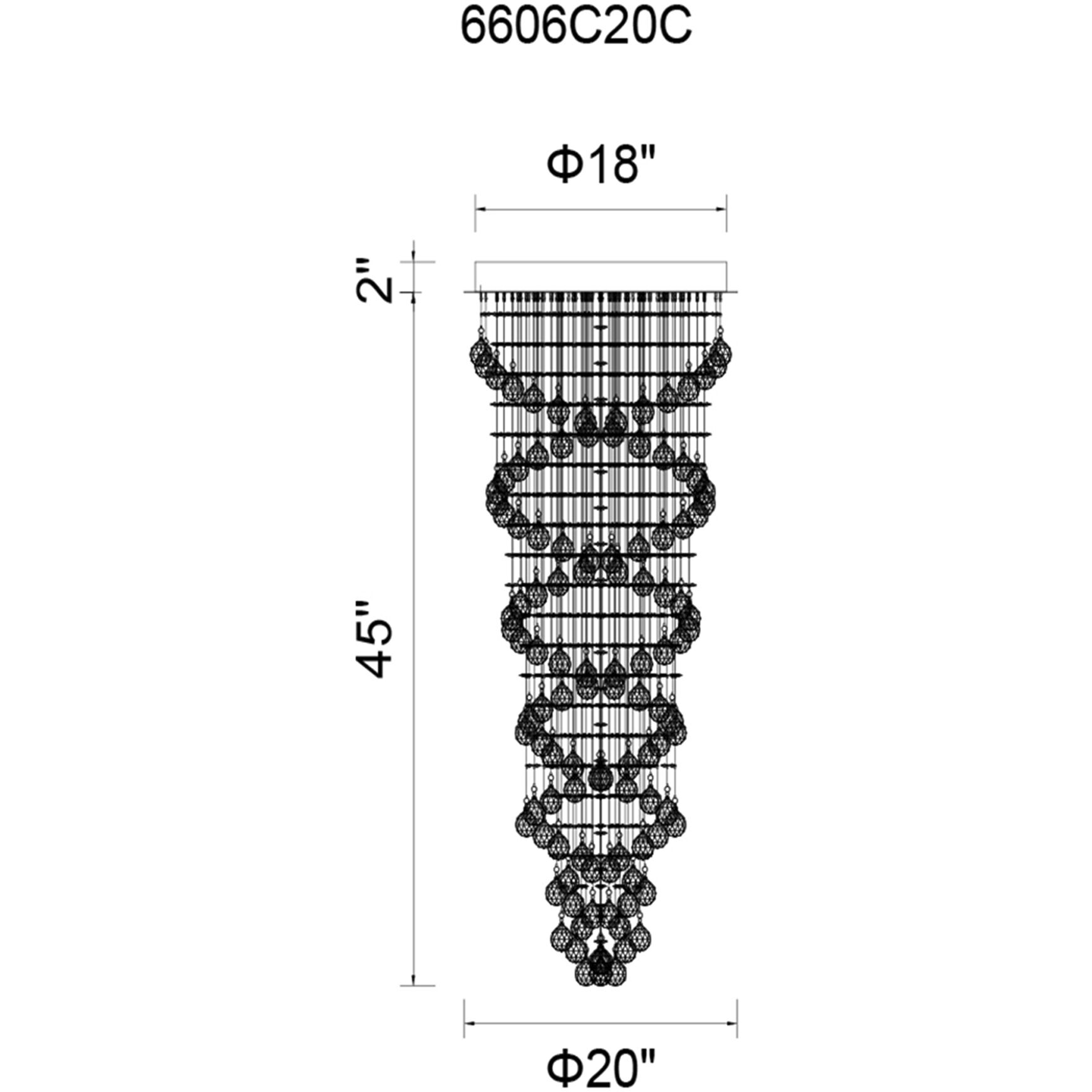 Double Spiral 6 Light 20 inch Chrome Flush Mount Ceiling Light