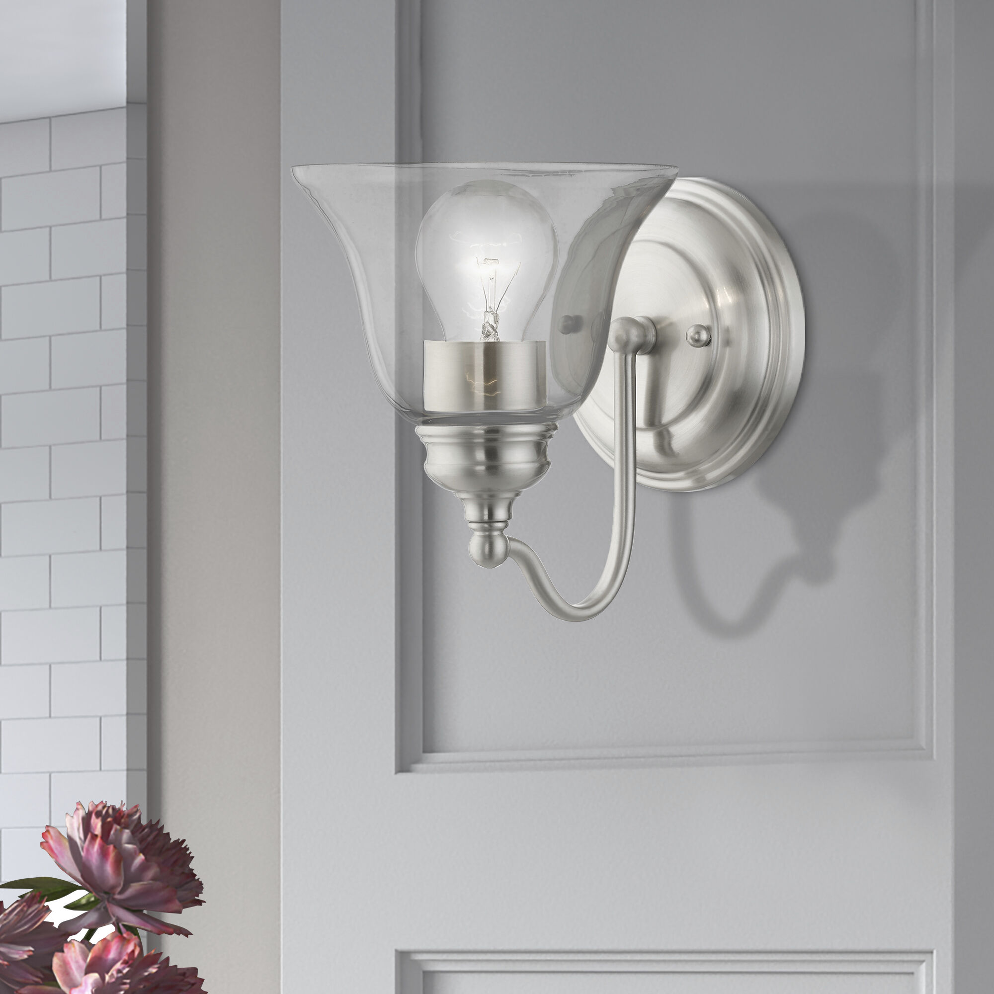 Moreland 1 Light 6 inch Brushed Nickel Vanity Sconce Wall Light