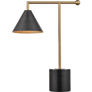 Halton 20 inch 40.00 watt Black with Satin Brass Table Lamp Portable Light