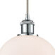 Ballston Athens LED 8 inch Polished Chrome Mini Pendant Ceiling Light in Matte White Glass, Ballston