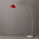 Half Dome 92 inch 14 watt Satin Nickel and White Arc Floor Lamp Portable Light in Crimson Red Steel