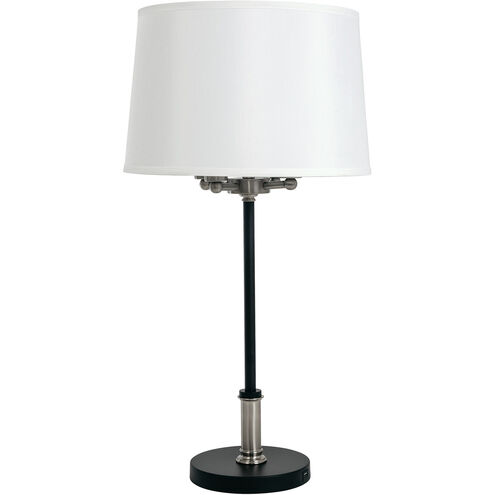 Alpine 31 inch 100.00 watt Black and Satin Nickel Table Lamp Portable Light, with USB Port