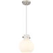 Downtown Urban Newton Sphere 1 Light 8 inch Satin Nickel Mini Pendant Ceiling Light in Matte White
