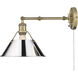 Orwell 1 Light 10 inch Aged Brass Articulating Wall Sconce Wall Light in Chrome, Adjustable