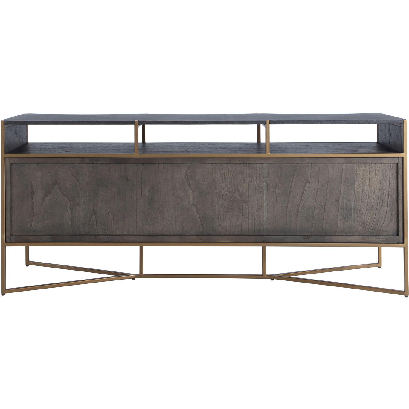 Jameson Natural Black / Black Faux Shagreen / Stained Gold Cabinet