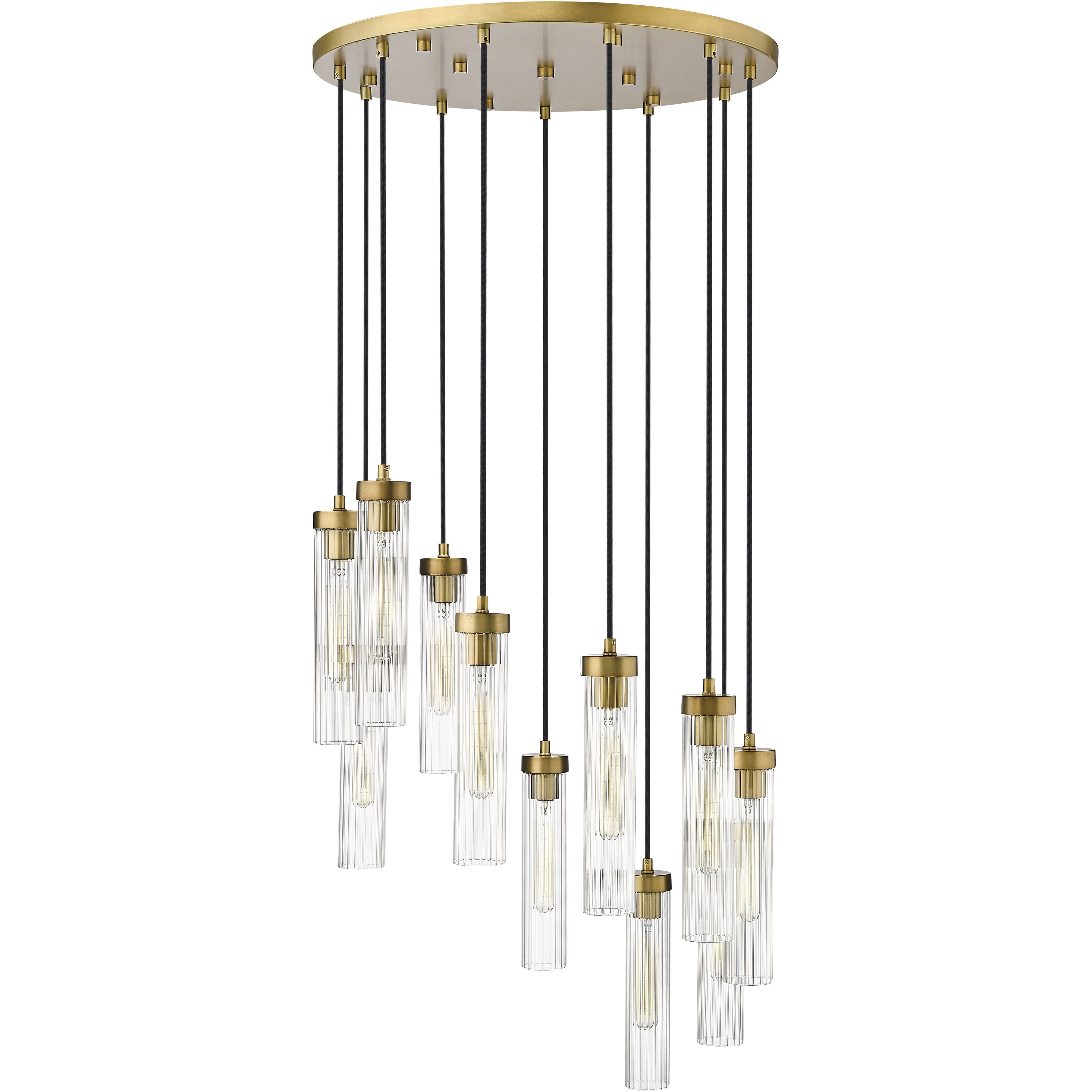 Beau 11 Light 24 inch Rubbed Brass Chandelier Ceiling Light