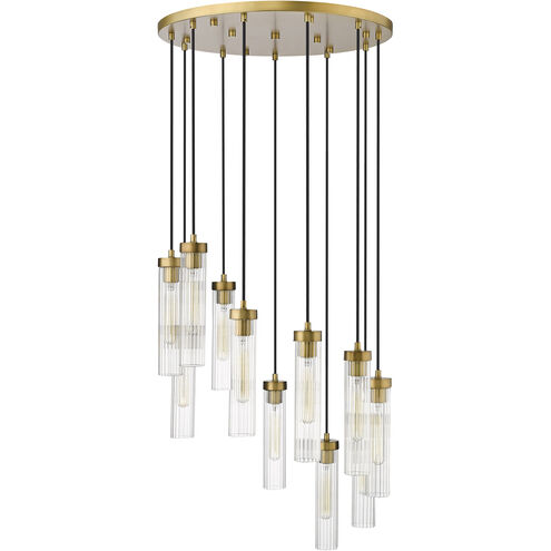 Beau 11 Light 24 inch Rubbed Brass Chandelier Ceiling Light
