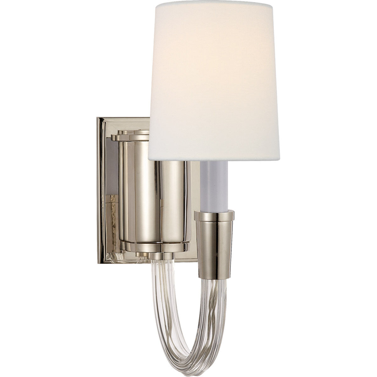 Thomas O'Brien Vivian 1 Light 4 inch Polished Nickel Single Sconce Wall Light in Linen