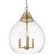 Ariella 3 Light 15 inch Brushed Champagne Bronze Pendant Ceiling Light in Clear Hammered