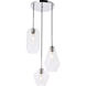 Gene 3 Light 17 inch Chrome Pendant Ceiling Light