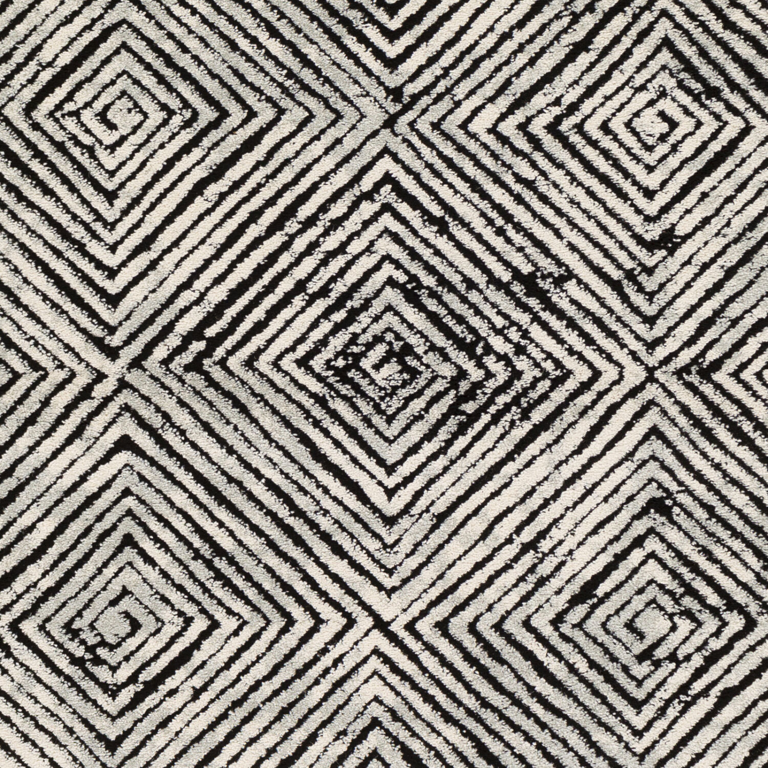 Dersim 108.27 X 78.74 inch White/Black/Light Gray Machine Woven Rug