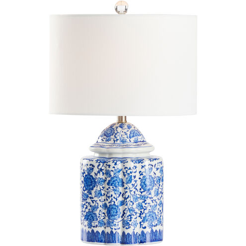 Imperial 16 inch 100.00 watt Blue and White/Cream Table Lamp Portable Light
