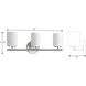 Replay 3 Light 22 inch Brushed Nickel Bath Vanity Wall Light