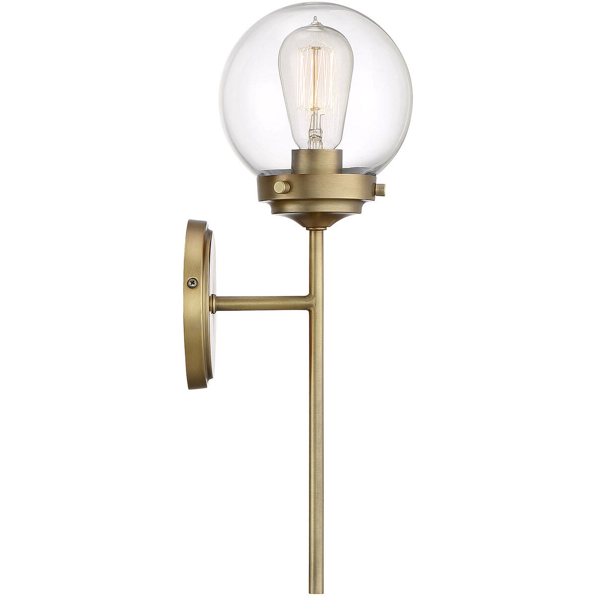 Industrial 1 Light 6 inch Natural Brass Wall Sconce Wall Light
