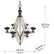Harper 6 Light 22.4 inch White Wash and Black Pendant Ceiling Light