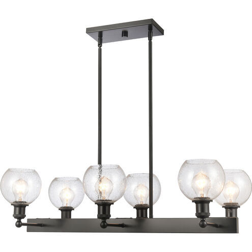 Ballston Concord 6 Light 35 inch Matte Black Chandelier Ceiling Light in Seedy Glass