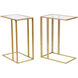 Antique Gold 24.8 X 17.7 inch Clear Glass Accent Table