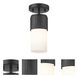 Bolivar 1 Light 4 inch Matte Black Flush Mount Ceiling Light in Matte White Glass