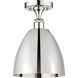 Edison Metal Bristol 1 Light 9 inch Polished Chrome Semi-Flush Mount Ceiling Light