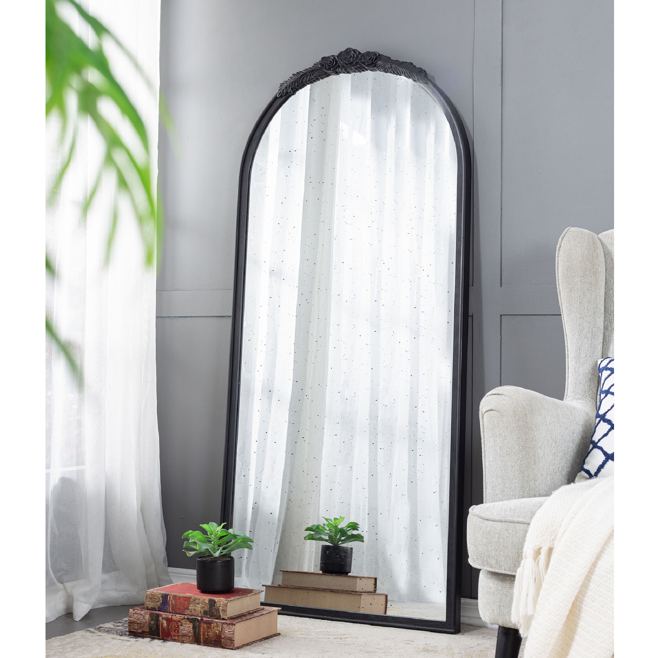 Bingley 65.2 X 29.3 inch Black Wall Mirror