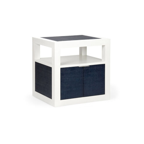 Wildwood 30 X 30 inch White/Navy Bedside Table