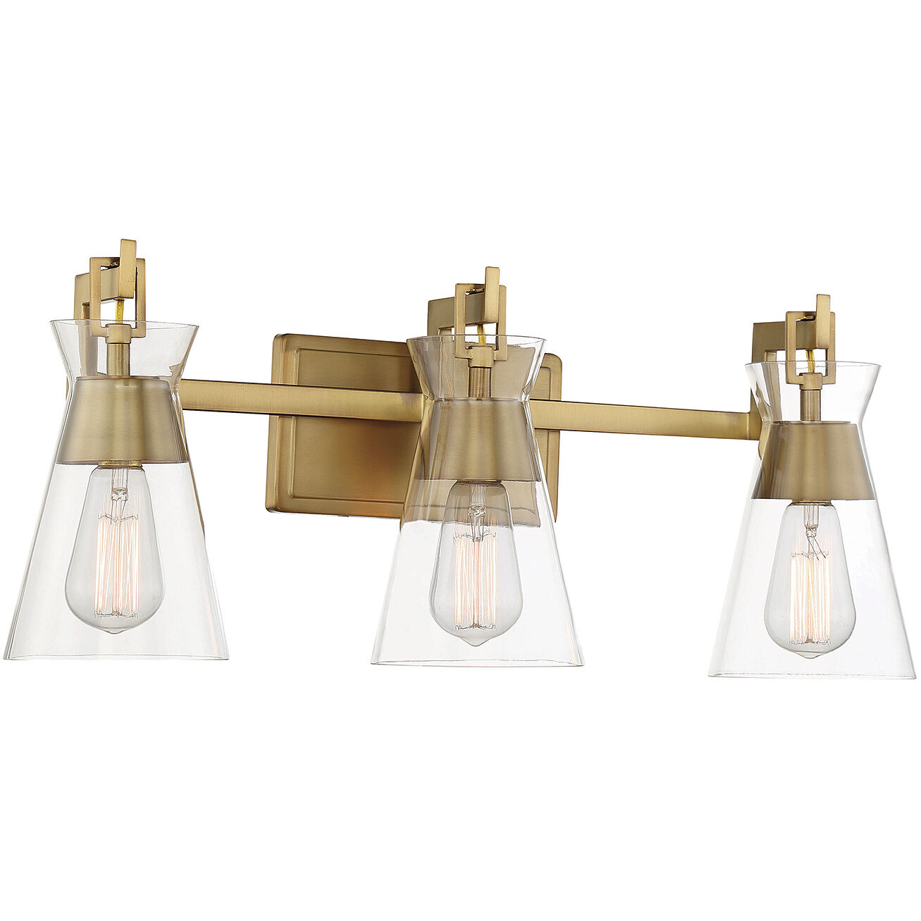 Lakewood 3 Light 24 inch Warm Brass Bathroom Vanity Light Wall Light, Essentials