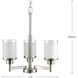 Alexa 3 Light 17 inch Brushed Nickel Chandelier Ceiling Light