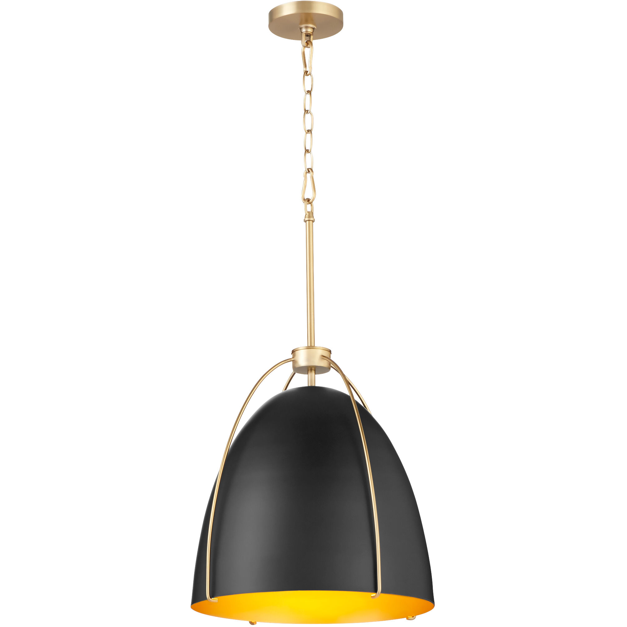 Jamie 3 Light 18.25 inch Matte Black and Aged Brass Pendant Ceiling Light