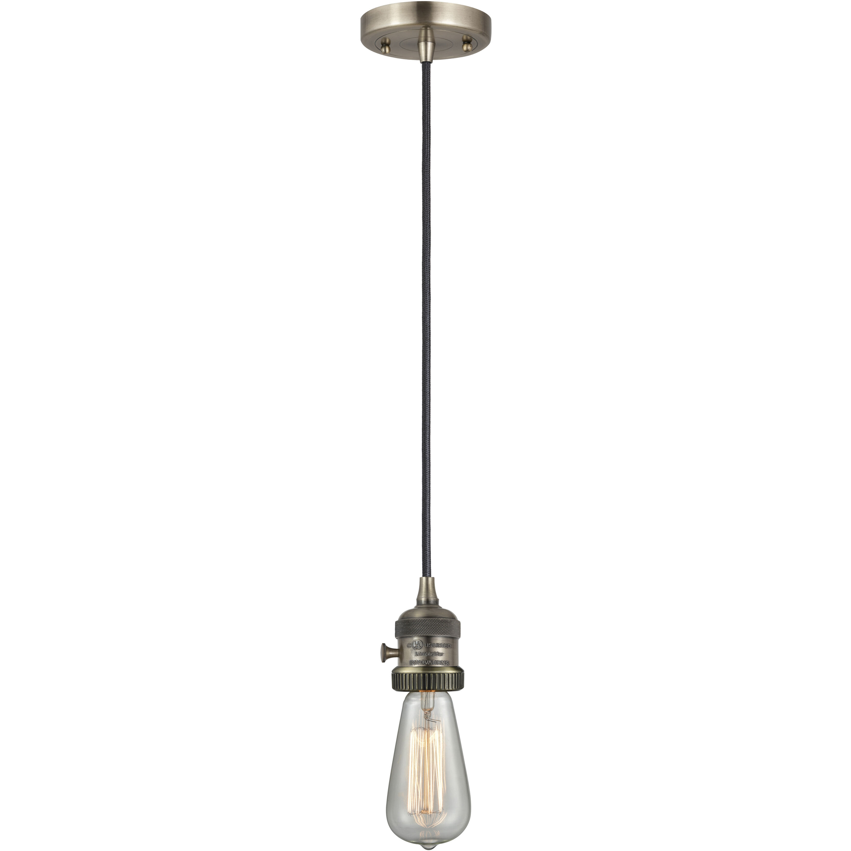 Franklin Restoration Cone 1 Light 8 inch Antique Brass Mini Pendant Ceiling Light in Incandescent, Clear