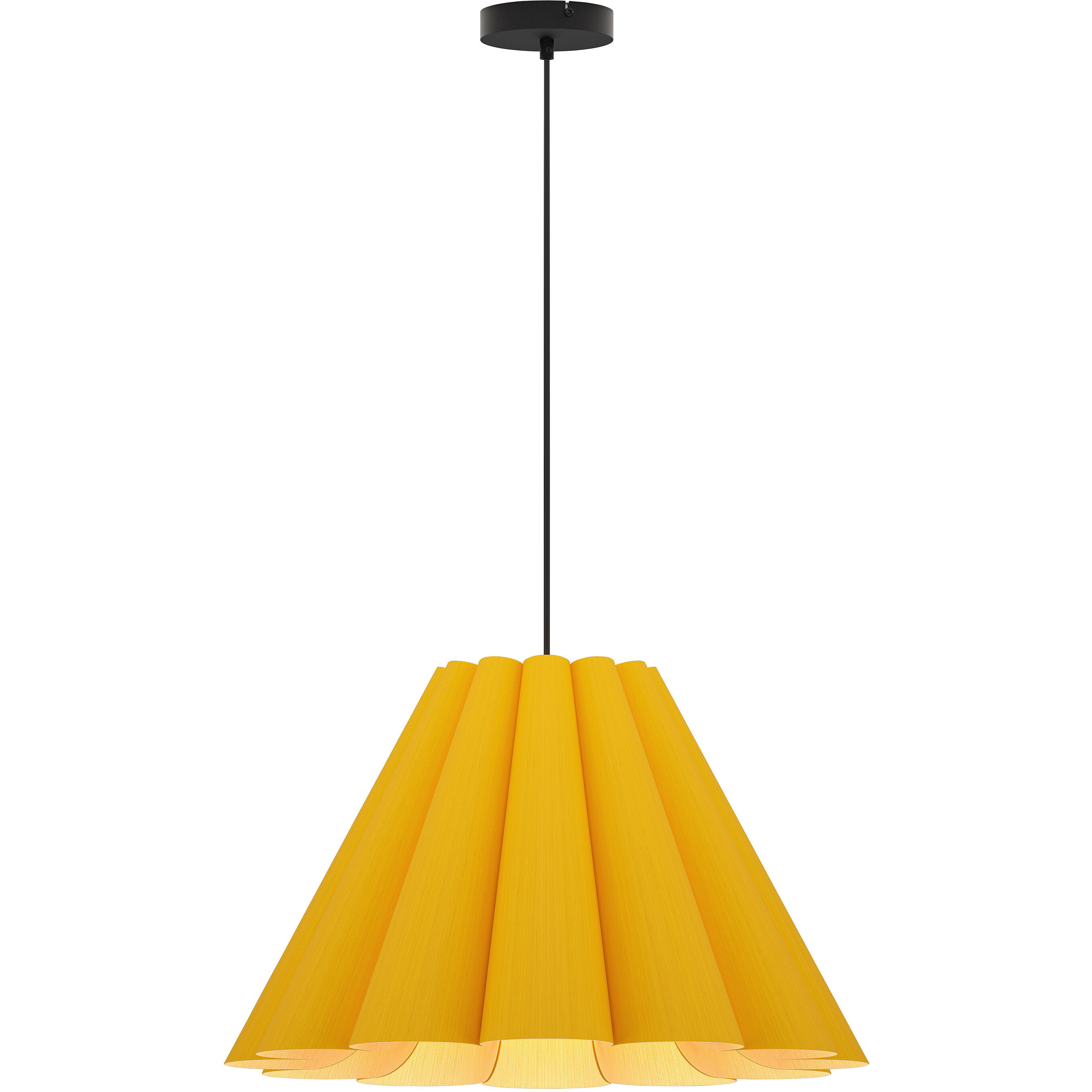 Lora 1 Light 22.8 inch Black Pendant Ceiling Light in Yellow/Ash, 23 in, WEP Collection