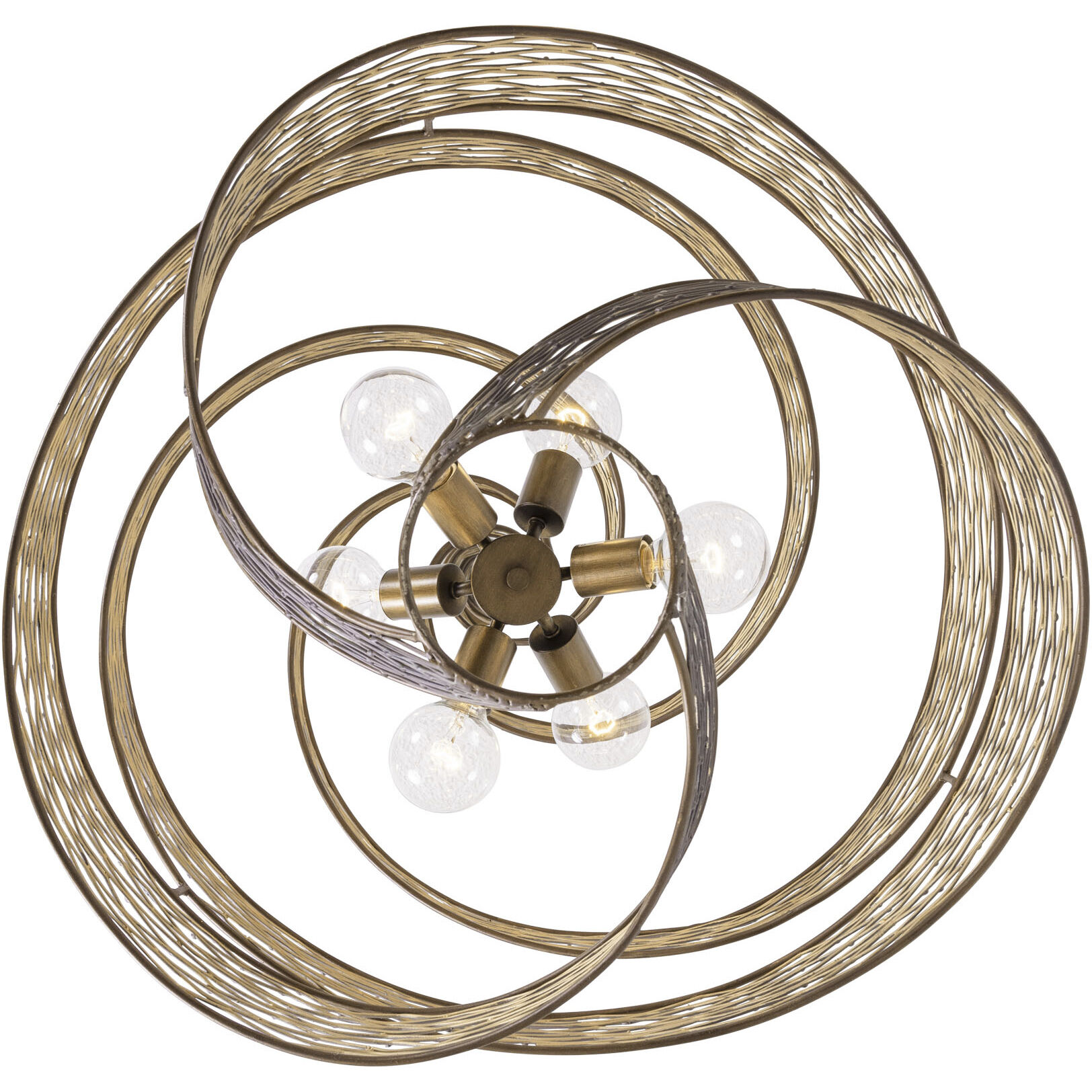 Flow 6 Light 26 inch Hammered Ore Pendant Ceiling Light