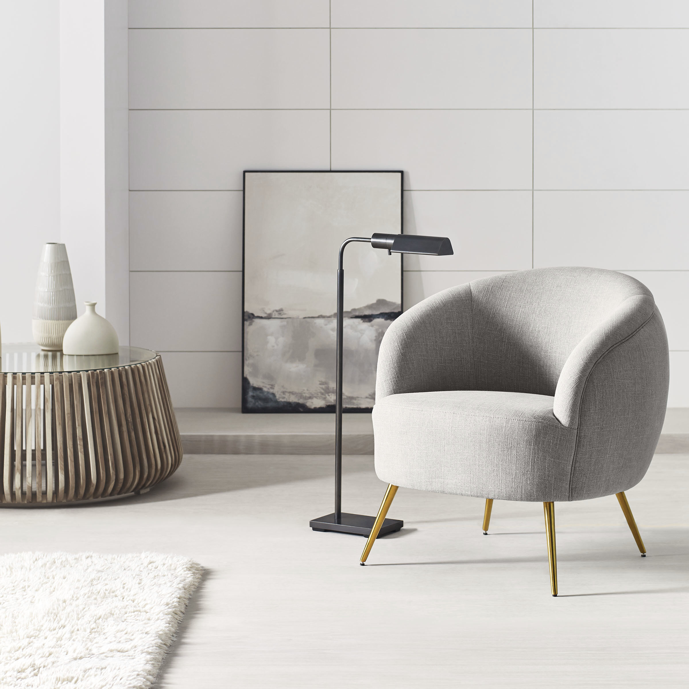 Studio 34 inch 60.00 watt Bronze Adjustable Floor Lamp Portable Light