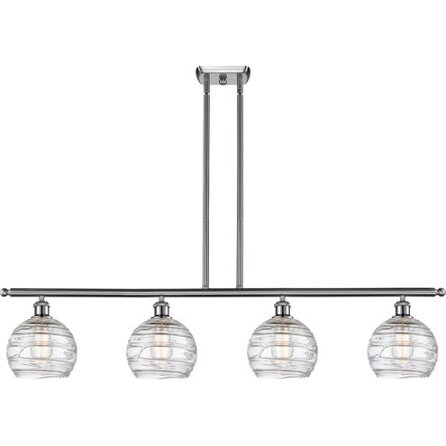 Ballston Deco Swirl 4 Light 48 inch Brushed Satin Nickel Island Light Ceiling Light, Ballston